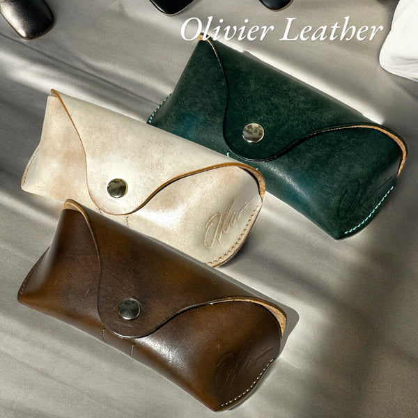 Hand-stitched Leather Glasses Case by Olivier Emery 