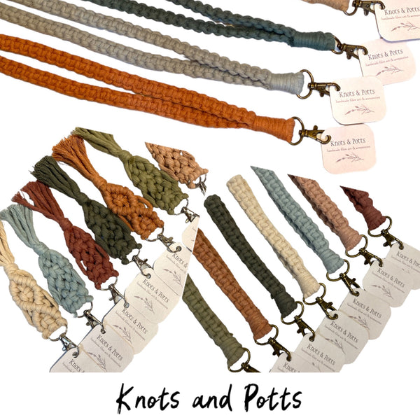 Macrame Keychains, Wristlets and Lanyards by Knots and Potts