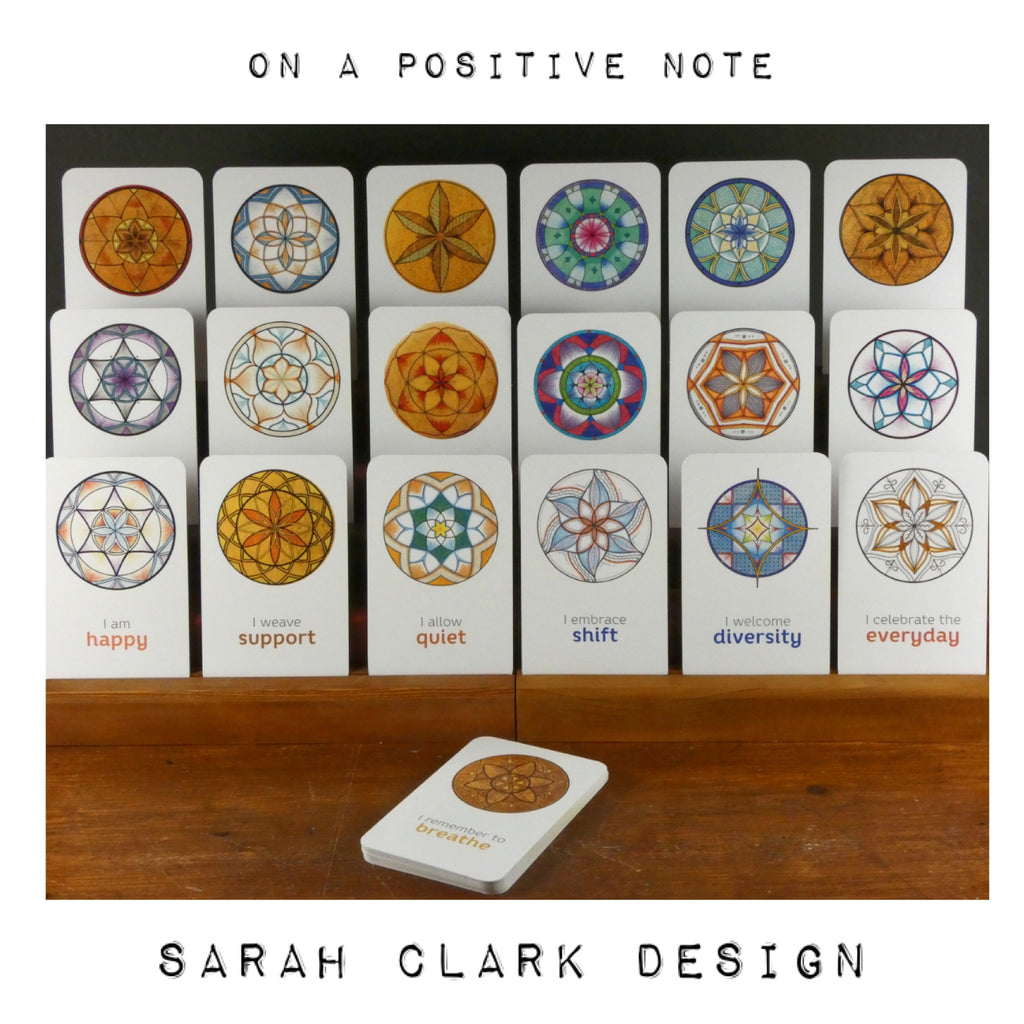 On a Positive Note Mandala Cards and Colouring Packs by Sarah Clark Design