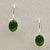 Cabochon Small Oval Gemstone and Sterling Silver Drop Earrings, Jade