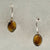 Cabochon Small Oval Gemstone and Sterling Silver Drop Earrings, Tigers Eye