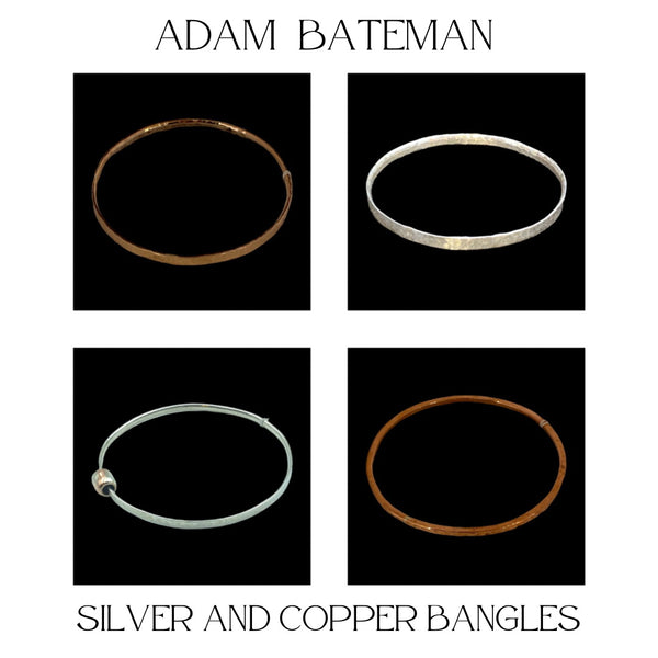 Sterling Silver and Copper Bangle Bracelets by Adam Bateman