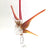 Glass Hummingbird with Small Crystal, Orange/Yellow