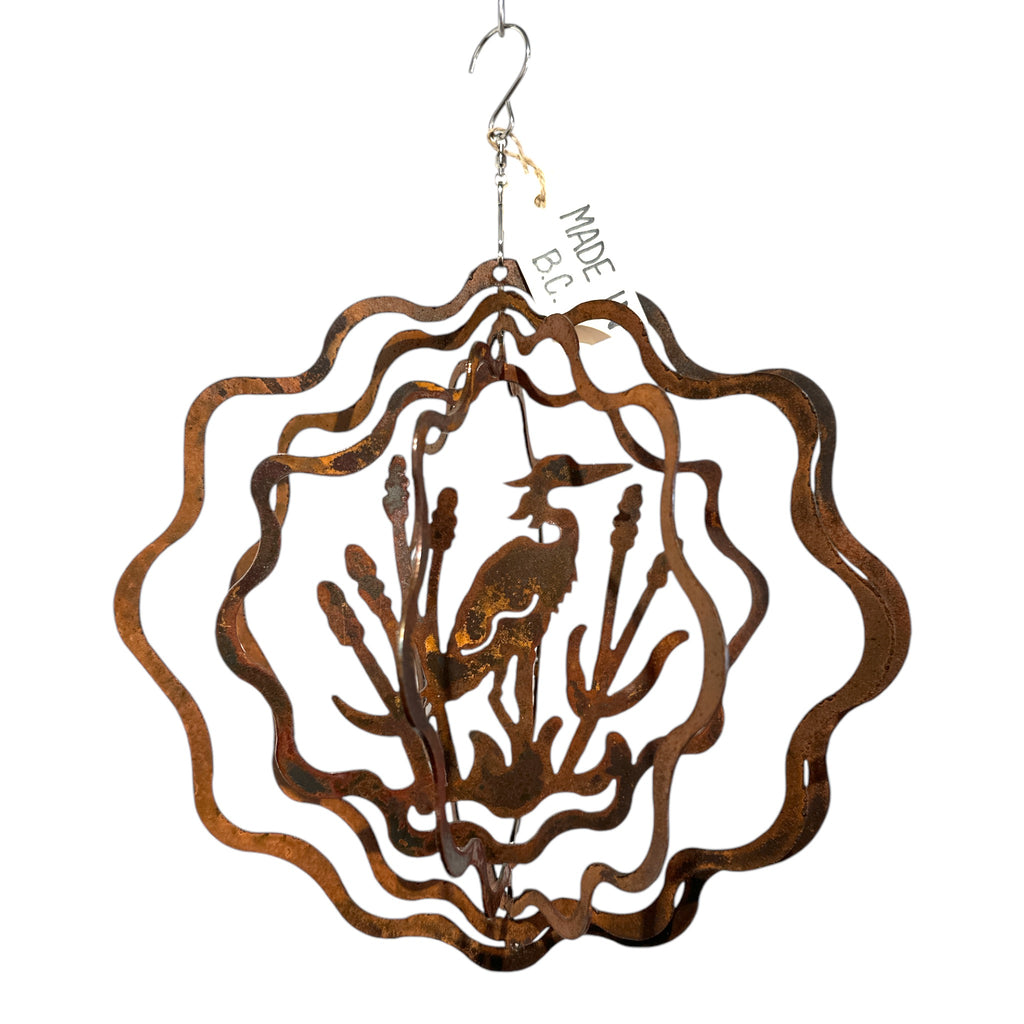 Rusted Metal Hanging Spinners by Indoor Outdoor