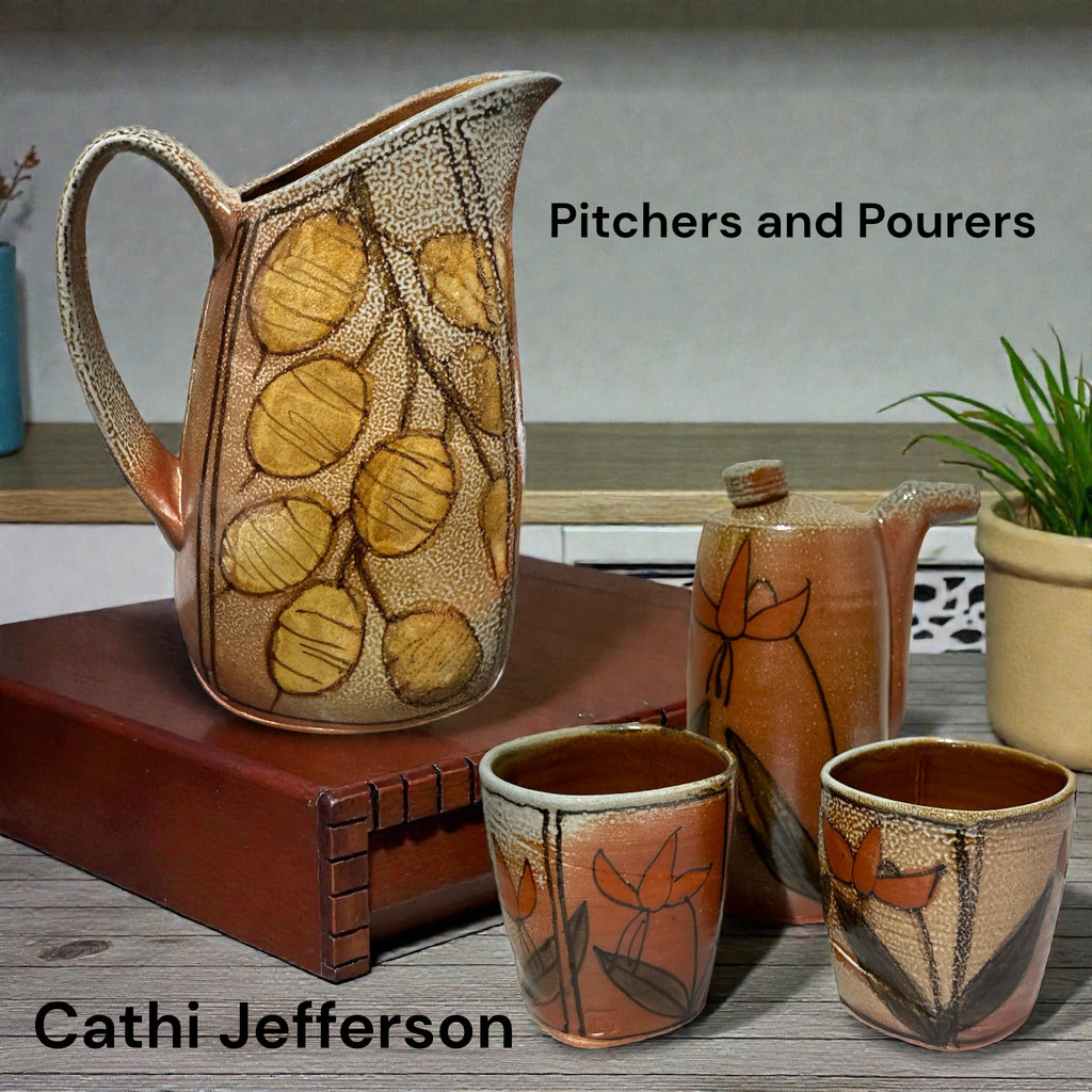 Salt Fired Pitcher and Pourer Collection by Cathi Jefferson