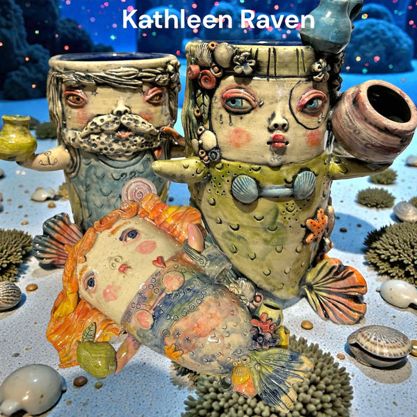 Porcelain Hanging and Standing Vases by Kathleen Raven