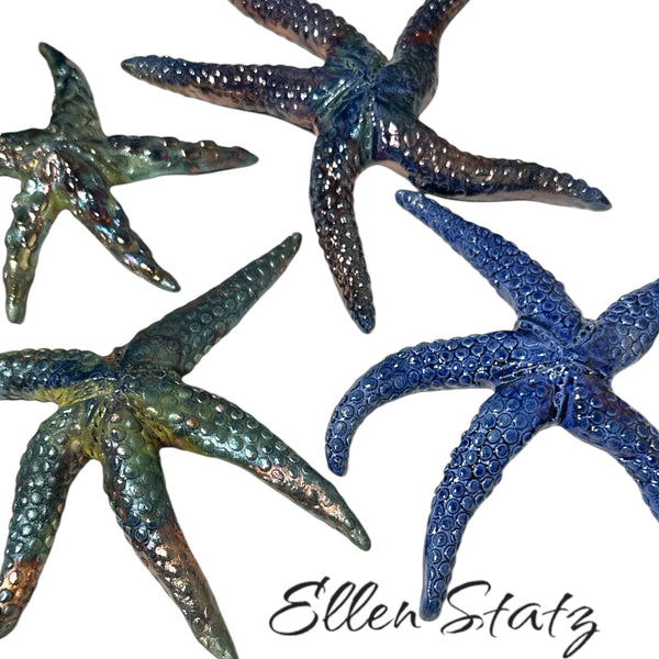 Raku Starfish Collection by Ellen's Pottery