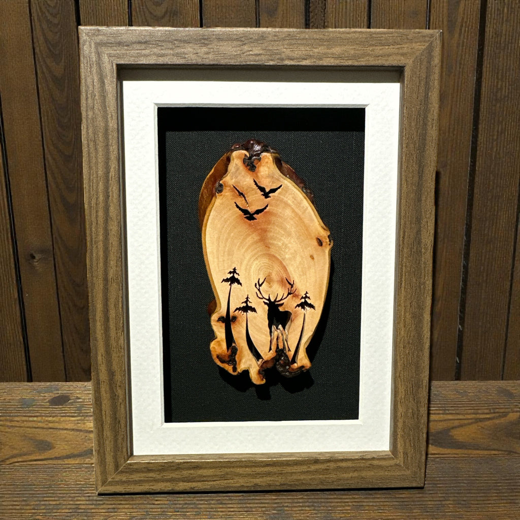 Hand-carved Framed Arbutus Wall Pieces by Windy Tree