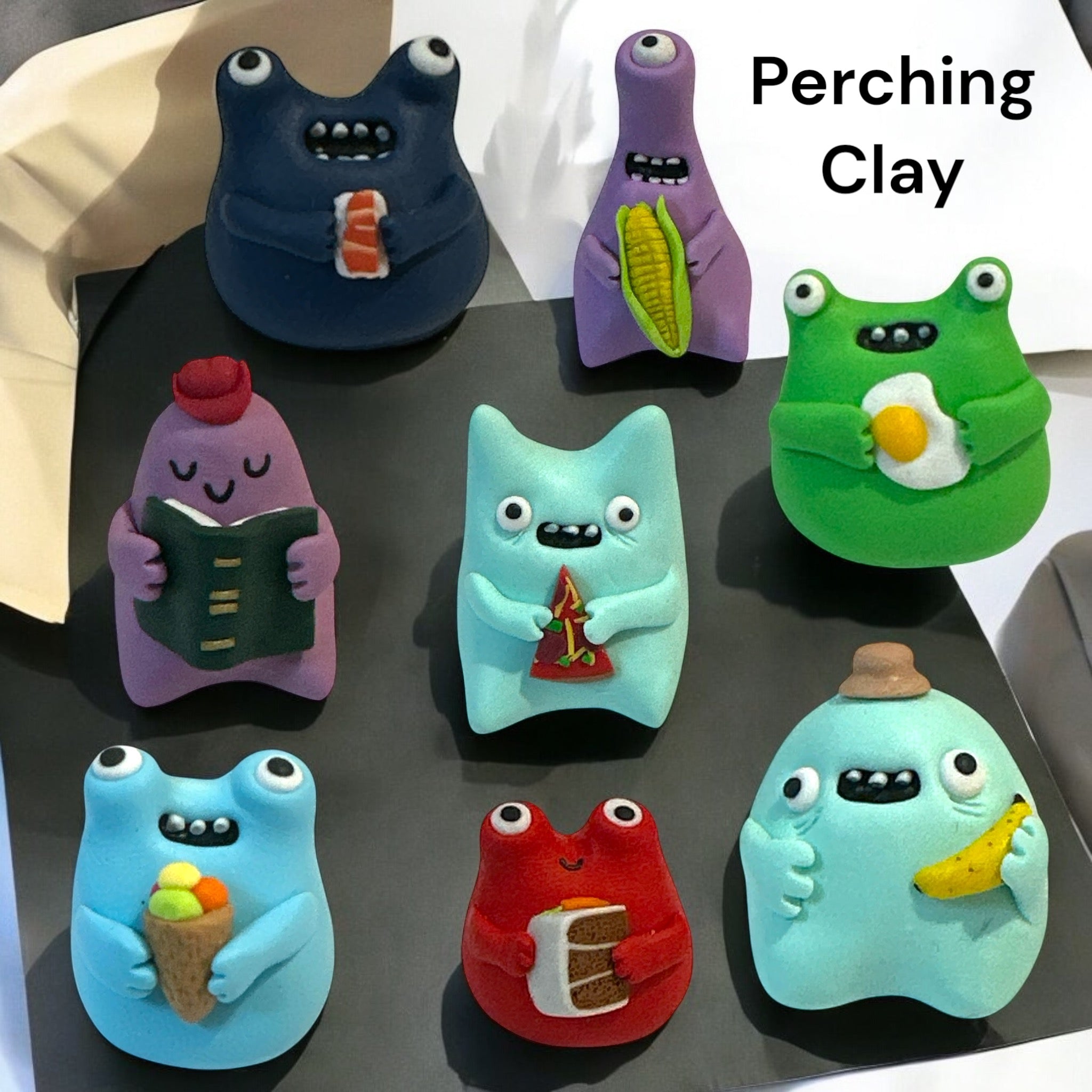 ceramic clay monsters Desk Monsters by Perching Clay Art