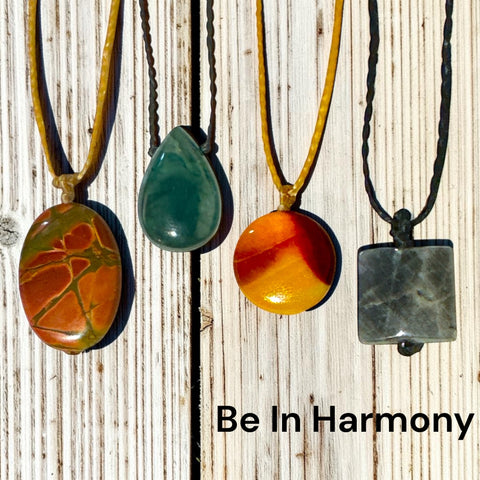 Single Crystals and Gemstone Necklaces by Be In Harmony Design