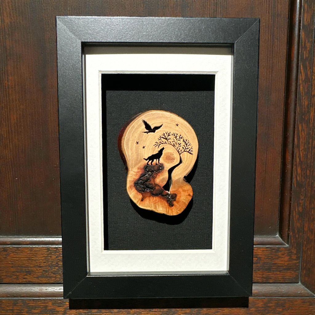 Hand-carved Framed Arbutus Wall Pieces by Windy Tree