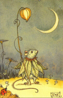 Charles van Sandwyk Art Cards,Mouse Fairy Moon