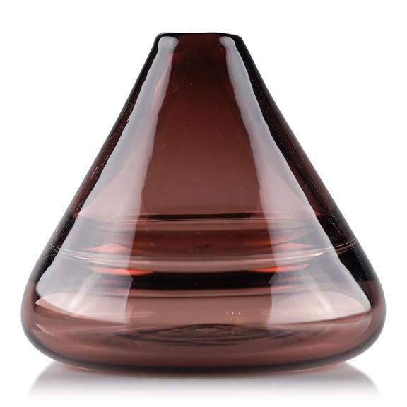 Dougherty Glassworks Bud Vase, Cone Shape, Aubergine