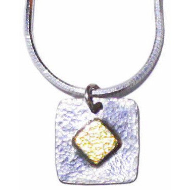 STERLING SILVER AND GOLD PENDANT NECKLACE 