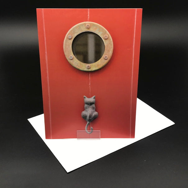 Cat at the Door Greeting Card
