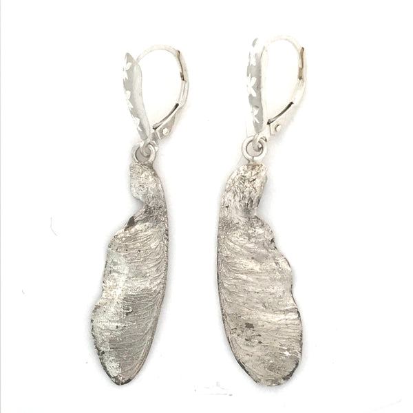 Sterling Silver Maple Spinner Earrings, 2 inches