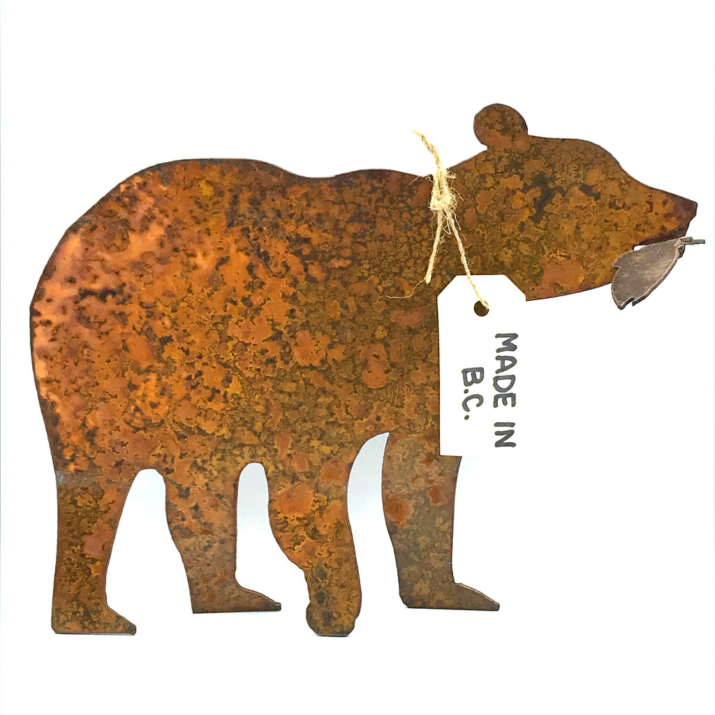 Rusted Steel Bear, Free standing 8 inches