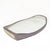 Ceramic Dark Clay Serving Platter with Raised Ends, Yellow with White Design