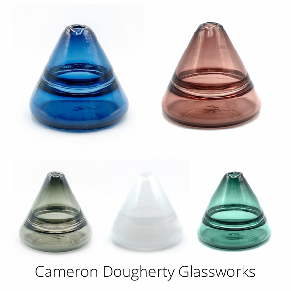 Dougherty Glassworks Bud Vase, Cone Shape