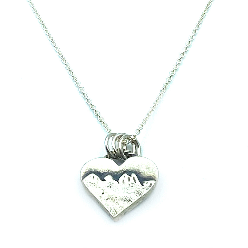 Heart Necklace with West Coast Design, Mountain