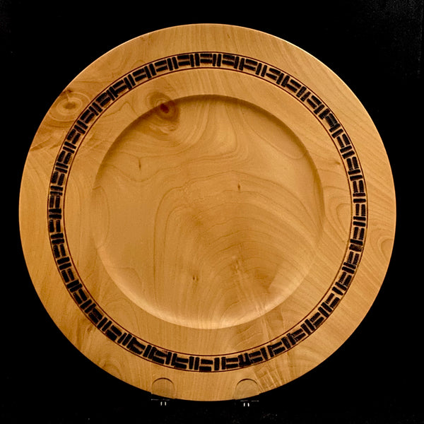 Arbutus Wood Plate with pyro rim