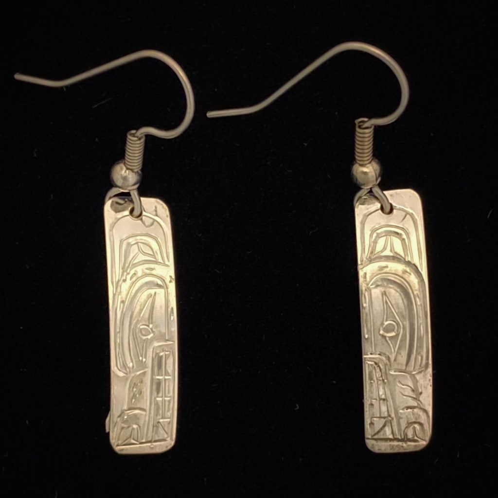 Sterling Silver Earrings by William Cook, Wolf