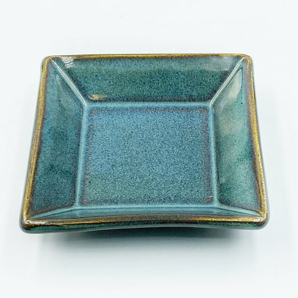 Ceramic Side Plate Collection by Libby Wray, Blue Square
