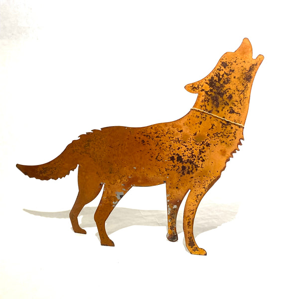 Rusted Steel Standing Wolf