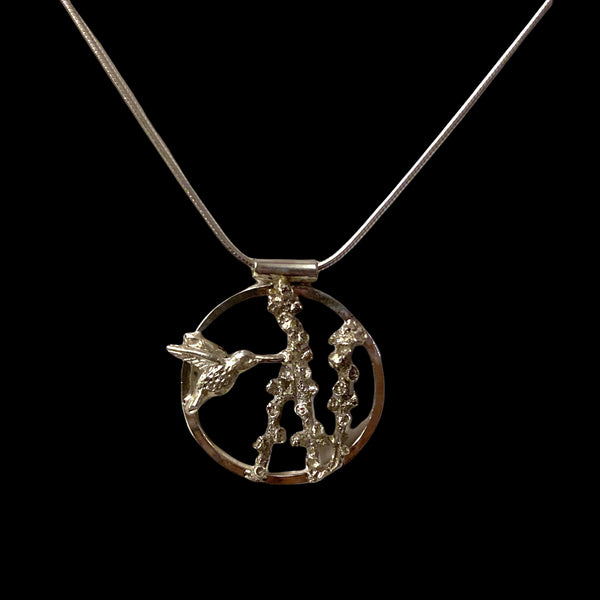 Sterling Silver Hummingbird Pendant Necklace