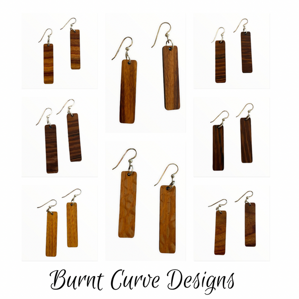 Exotic and Specialty Wood Dangle Earrings