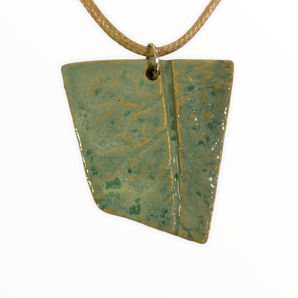 Ceramic Pendants in Pale Green with Kale