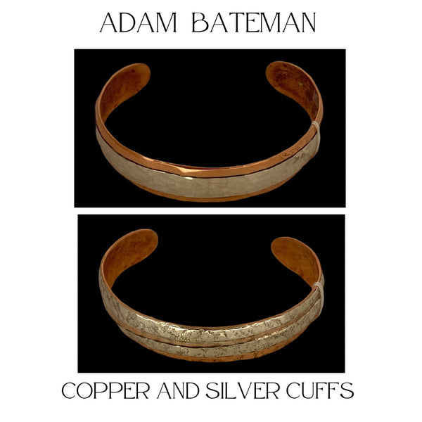 Sterling Silver and Copper Cuff Bracelets by Adam Bateman