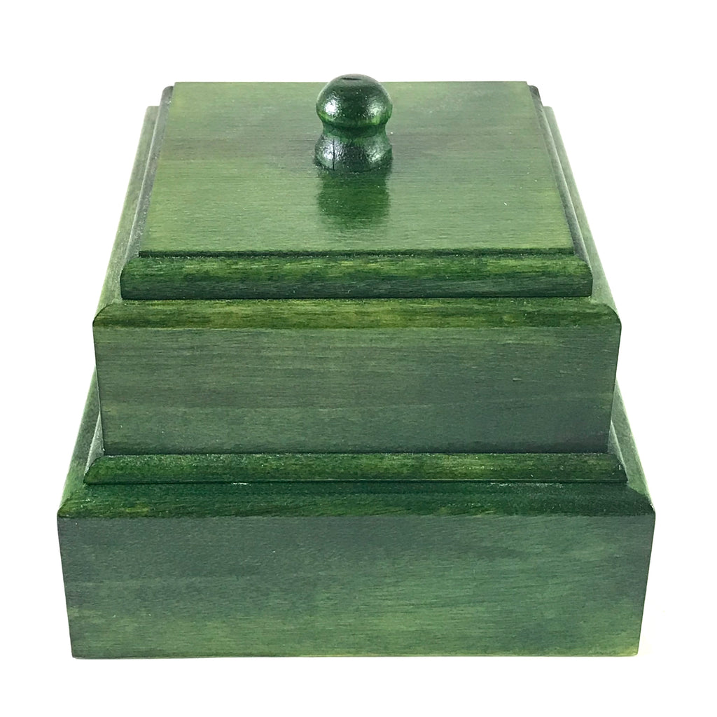 Green Stained Birch Tea Box