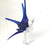 Glass Hummingbird with Small Crystal, Royal Blue