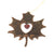 Rusted Metal Hanging Ornaments, Maple Leaf with Red Heart