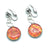 Dichroic Glass Clip-On Earrings, Round Orange Glitter - Side Street Studio