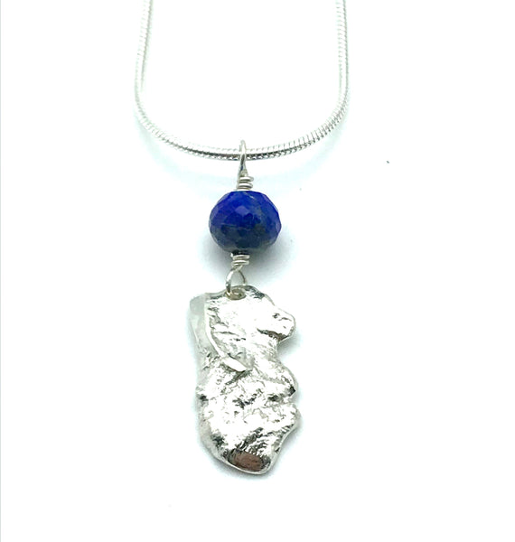 Sterling Silver Lapis Lazuli Pendant Necklace - Side Street Studio