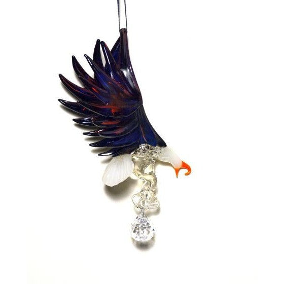 GLASS EAGLE WITH CRYSTAL