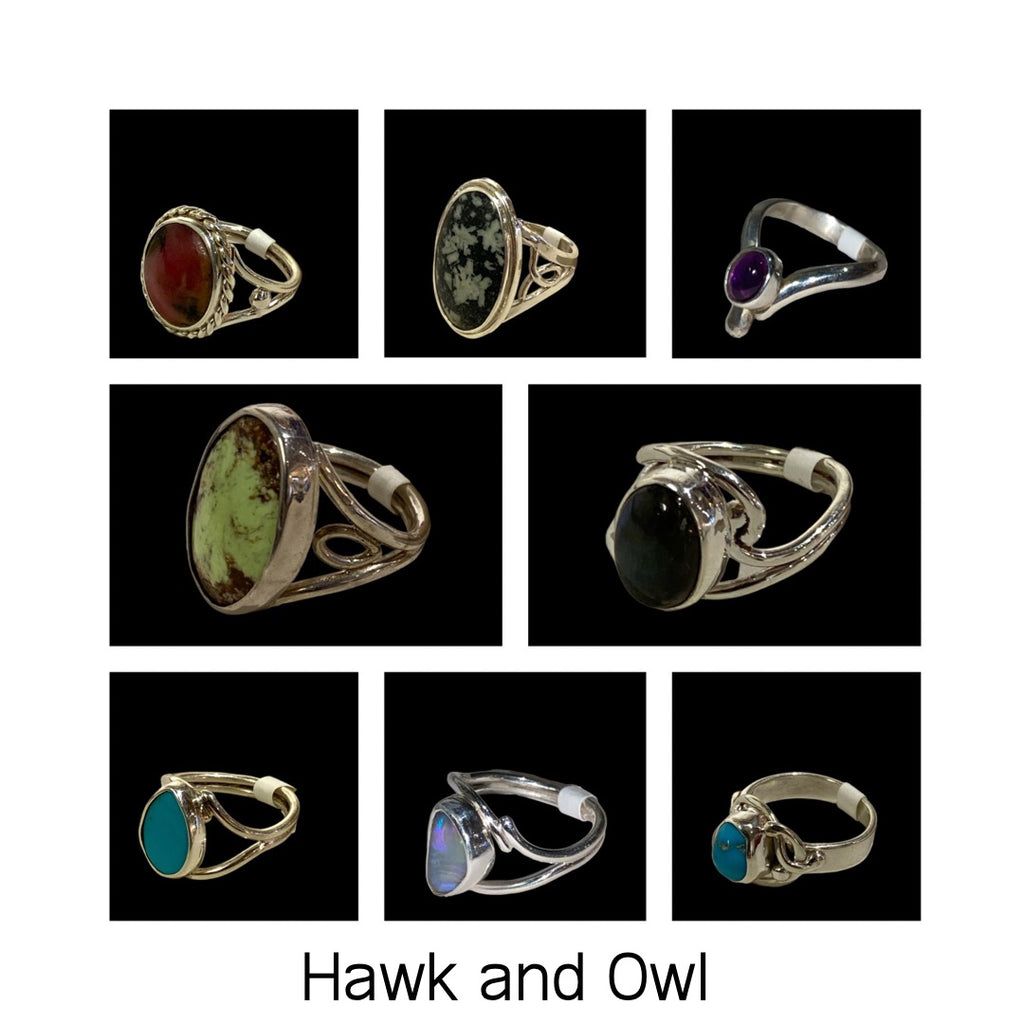 Sterling Silver Ring Collection by Hawk & Owl Jewelry