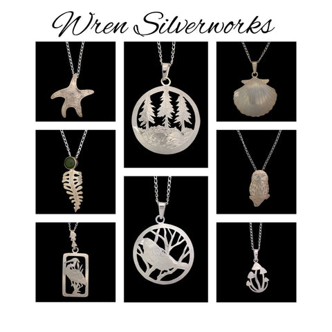 Sterling Silver Pendant Necklace Collection by Wren Silverworks