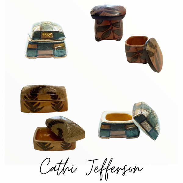 Salt Fired Glazed Box Collection by Cathi  Jefferson