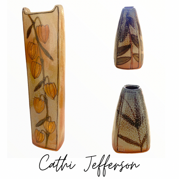 Salt Fired Vase Collection by Cathi Jefferson