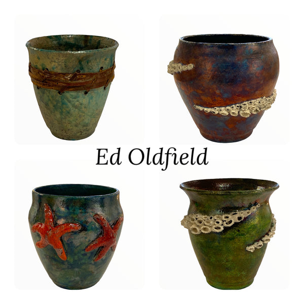 Raku Pots and Vase Collection by Ed Oldfield