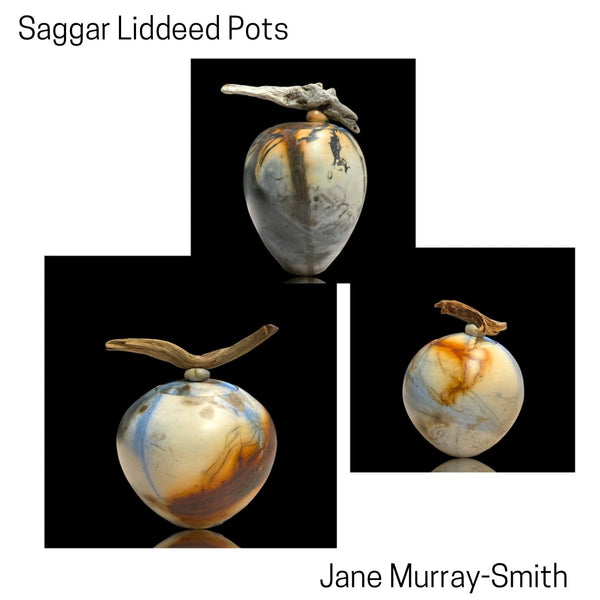 Saggar Lidded Decorative Pots Collection by Jane Murray Smith